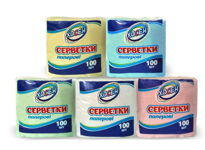 Серветка паперова 100шт.біла 1/24 Біла Хосен